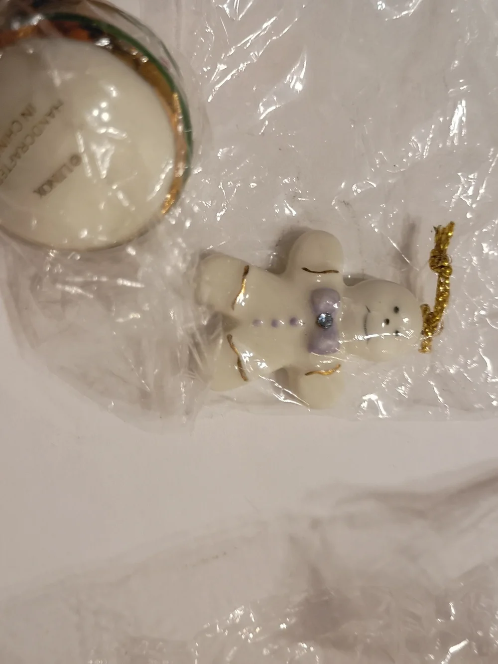 Vintage Lenox Porcelain White Holiday Ornament Set(5)